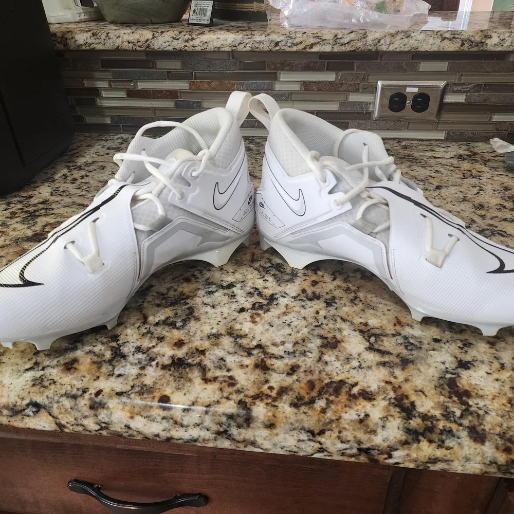 Nike Alpha White and Black Football Cleats